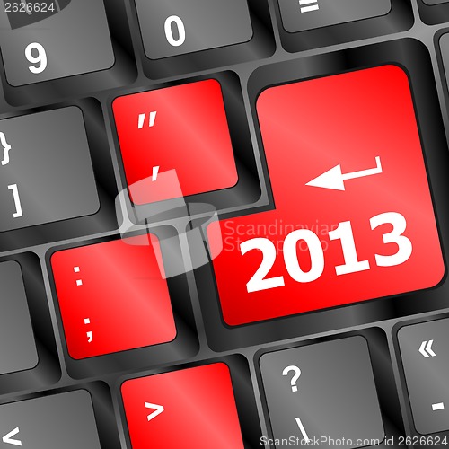Image of 2013 Key On Keyboard. New year