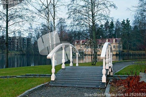 Image of Bridge near the lake.