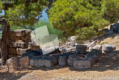 Image of In the shade of trees.