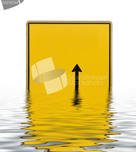 Image of sunken yellow direction sign