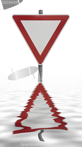 Image of sinking priority traffic sign