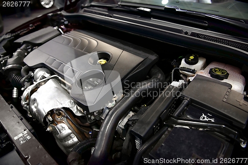 Image of Detail photo of a car engine