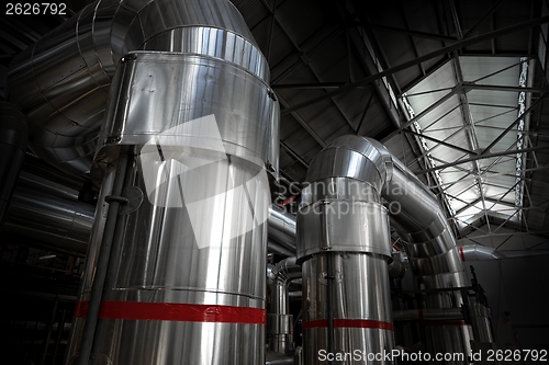 Image of Industrial pipes in a thermal power plant