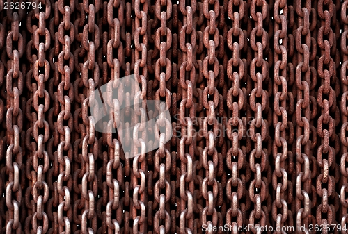 Image of Rusty chain texture closeup photo