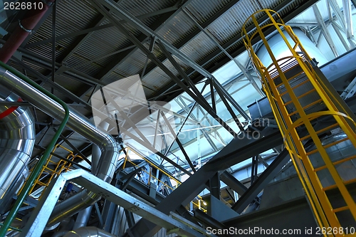 Image of Industrial pipes in a thermal power plant