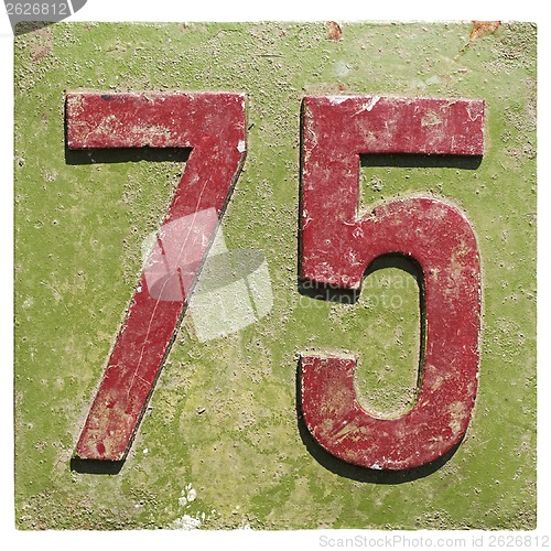 Image of plate with a number 75