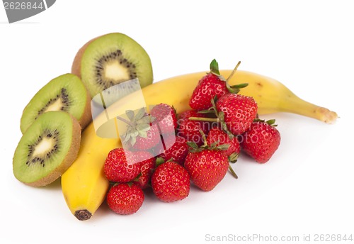 Image of Bananas, kiwi and strawberry