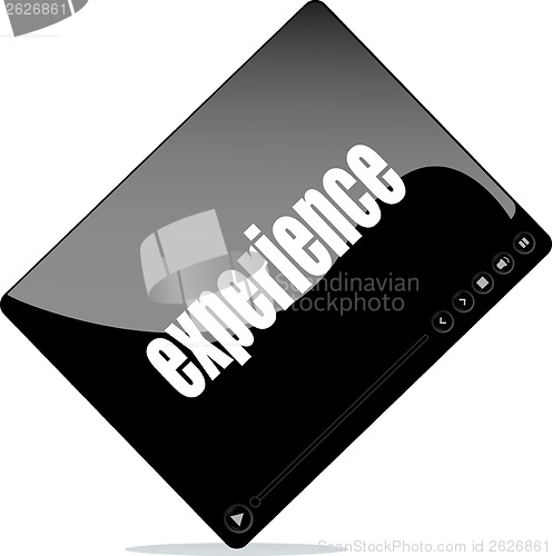 Image of Video media player for web with experience words
