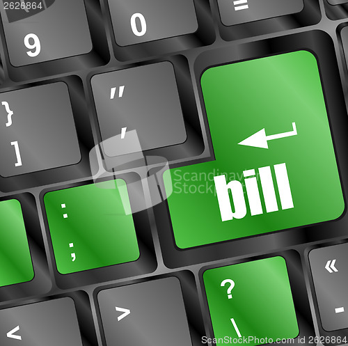 Image of bill button on the keyboard keys