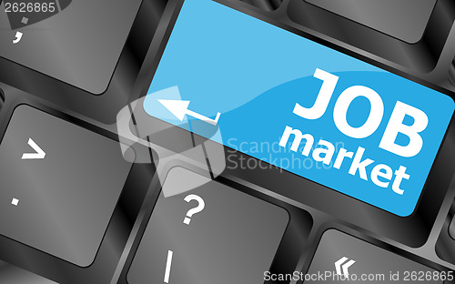 Image of Job market key on the computer keyboard