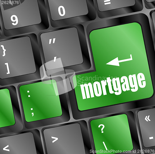 Image of Keyboard with single button showing the word mortgage