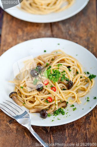 Image of Italian pasta and mushroom sauce 