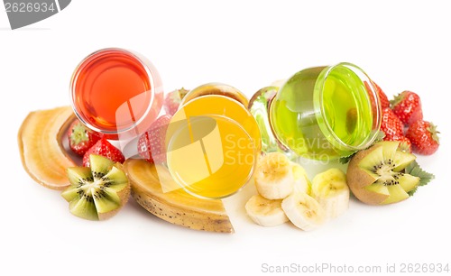 Image of banana jelly, kiwi and strawberry