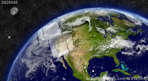 Image of North America on planet Earth