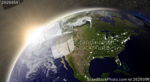 Image of Sun over North America