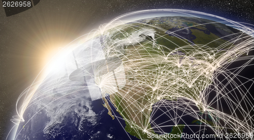Image of Network over North America
