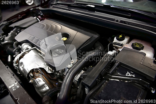Image of Detail photo of a car engine