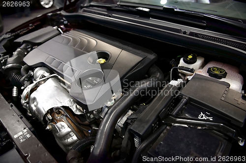 Image of Detail photo of a car engine