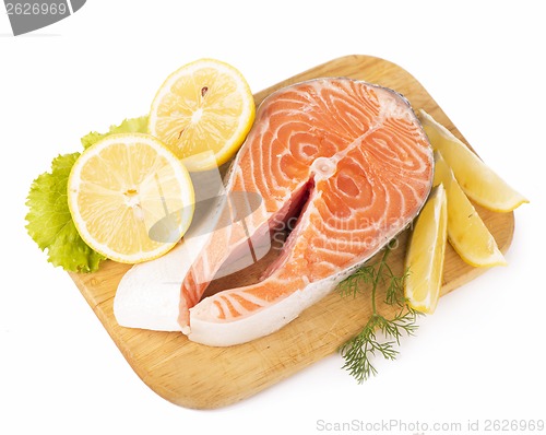 Image of Salmon. Fresh Raw Salmon Red Fish Steak