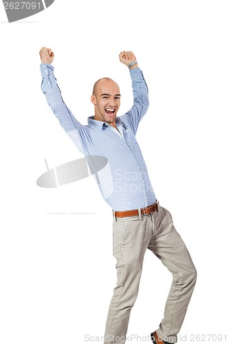 Image of Man cheering in jubilation