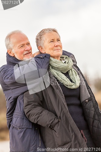 Image of happy senior couple elderly people together outdoor