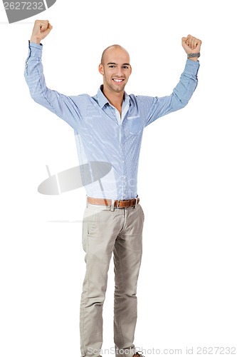 Image of Man cheering in jubilation