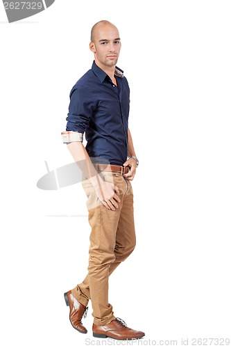 Image of young adult attractive businessman smiling portrait isolated