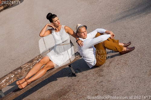 Image of Elegant trendy young couple