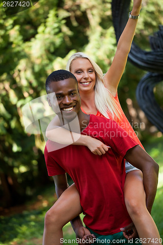 Image of young couple in love summertime fun happiness romance 