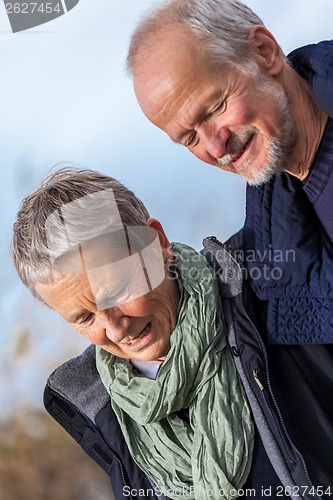Image of happy senior couple elderly people together outdoor