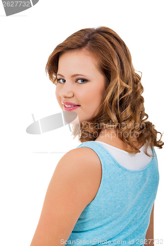 Image of young teenager girl smiling having fun portrait