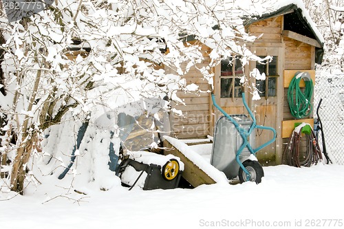 Image of forest and field  winter landscape