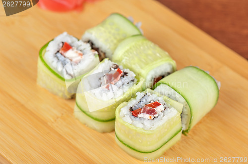 Image of cucumber sushi rolls