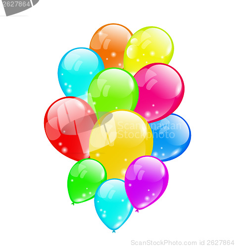 Image of Bunch colorful balloons isolated on white background
