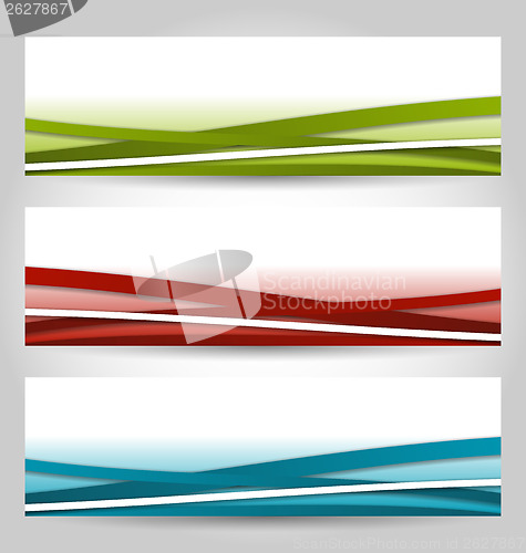 Image of Set abstract colorful banners with lines