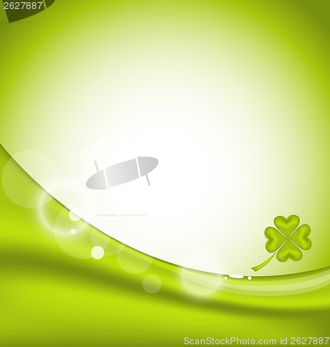 Image of Abstract background with four-leaf clover for St. Patrick's Day