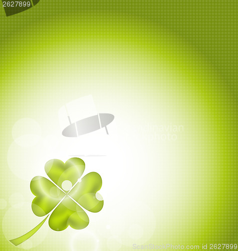 Image of Nature background with four-leaf clover for St. Patrick's Day