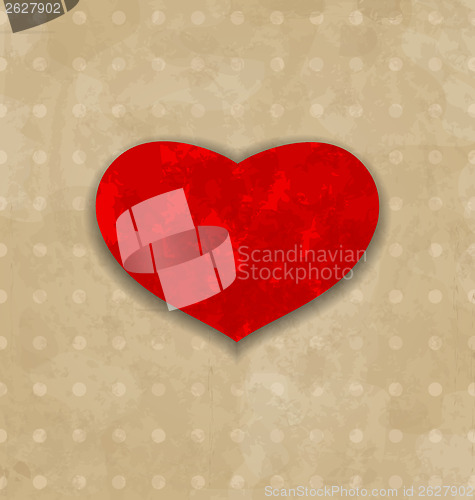 Image of Red grunge heart for Valentine Day