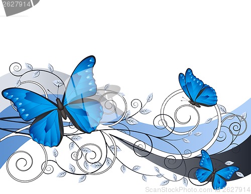 Image of floral illustration with butterflies