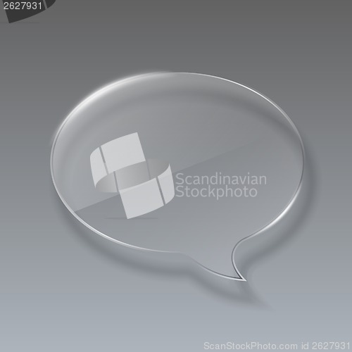Image of Glass bubble speech on gray background