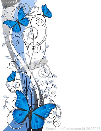 Image of floral illustration with butterflies