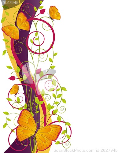 Image of floral illustration with butterflies