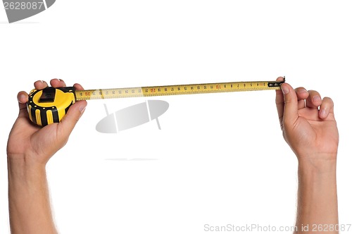 Image of Hand with tape measure