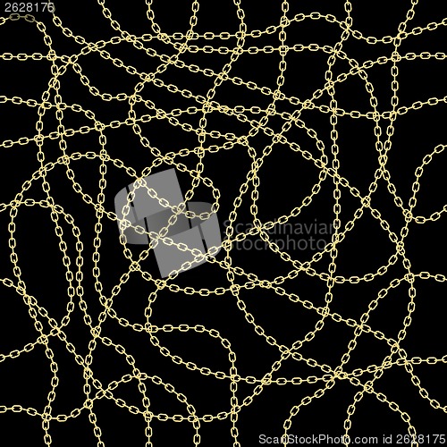 Image of Gold chain seamless vector background.