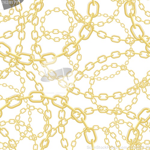 Image of Gold chain seamless vector background.