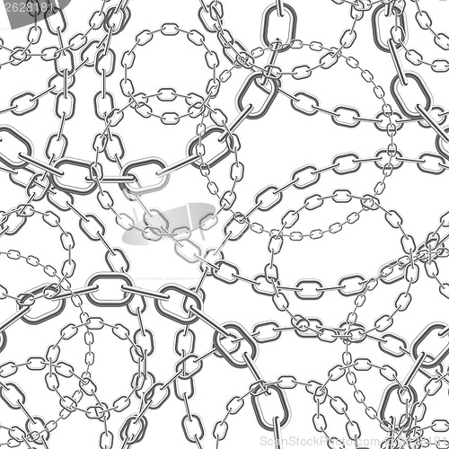 Image of metal chain seamless vector background.