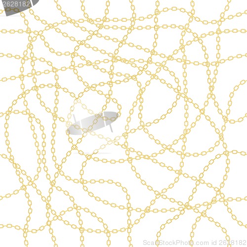 Image of Gold chain seamless vector background.