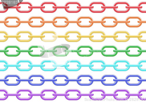 Image of Colorful chain seamless vector background.