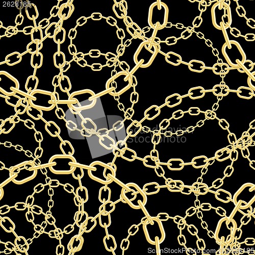 Image of Gold chain seamless vector background.