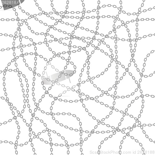 Image of metal chain seamless vector background.